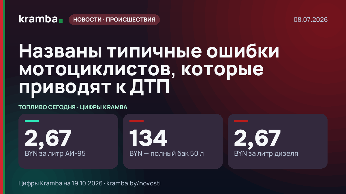 Инфографика Kramba: Названы типичные ошибки мотоциклистов, которые приводят к ДТП