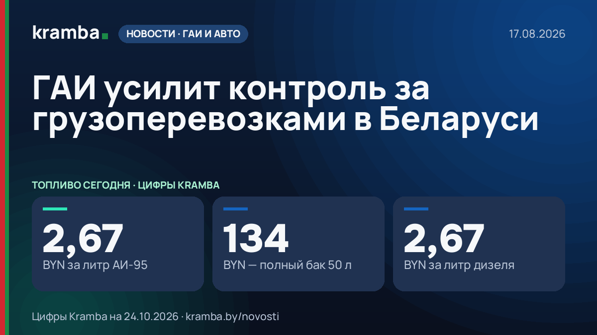 Инфографика Kramba: ГАИ усилит контроль за грузоперевозками в Беларуси