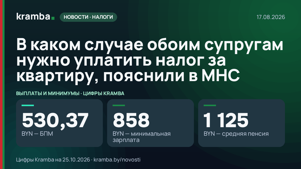 Инфографика Kramba: В каком случае обоим супругам нужно уплатить налог за квартиру, пояснили в МНС