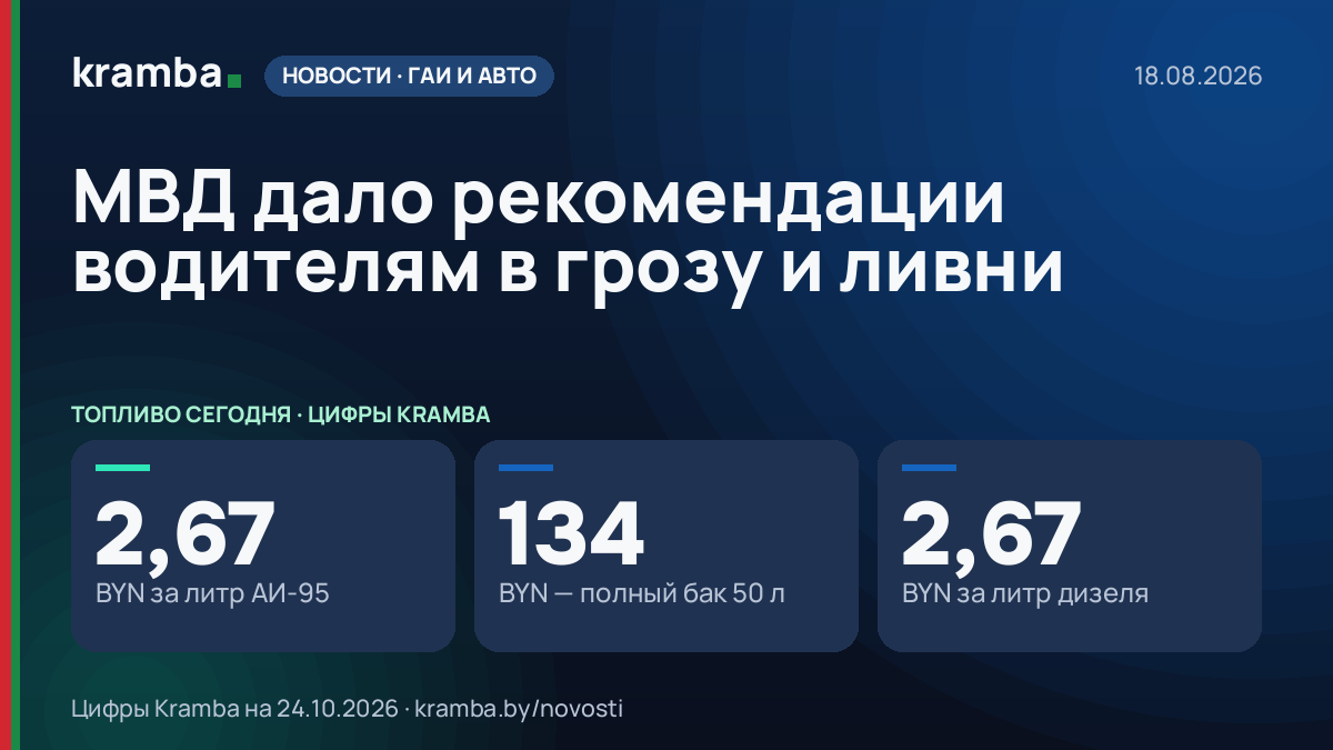 Инфографика Kramba: МВД дало рекомендации водителям в грозу и ливни