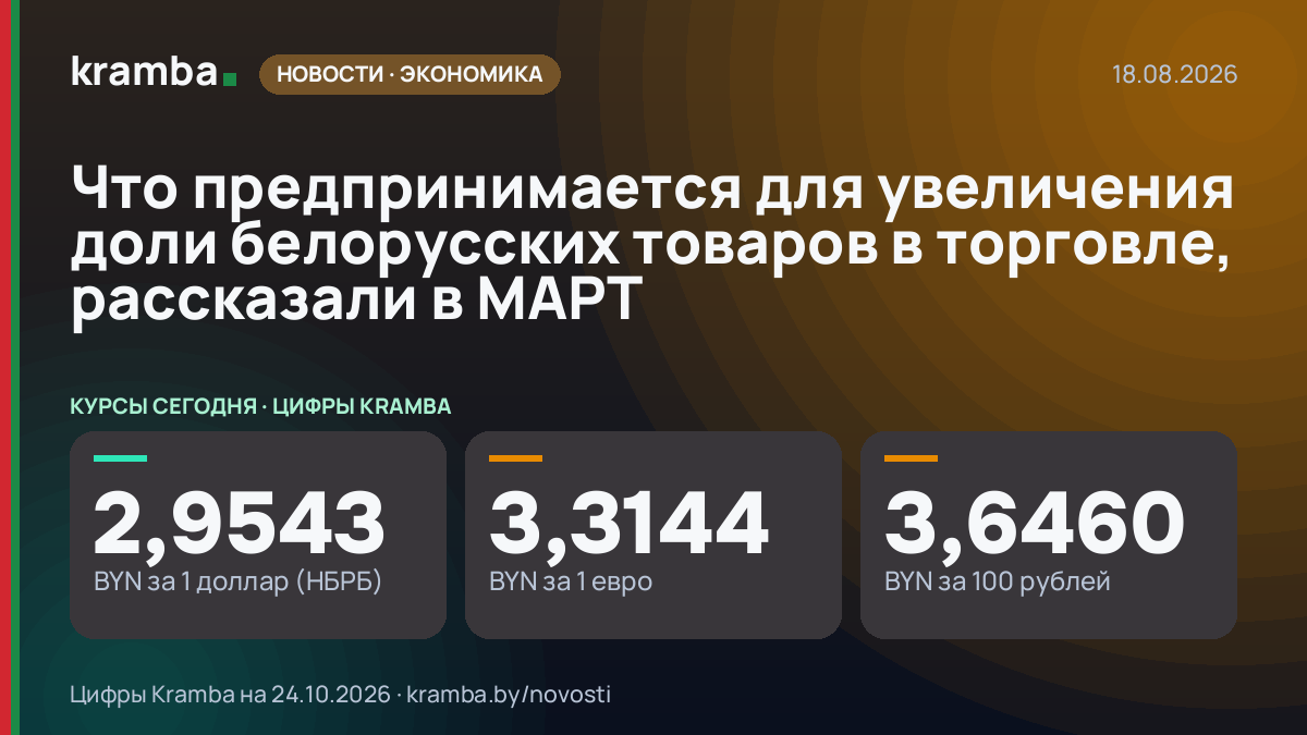 Инфографика Kramba: Что предпринимается для увеличения доли белорусских товаров в торговле, рассказали в МАРТ
