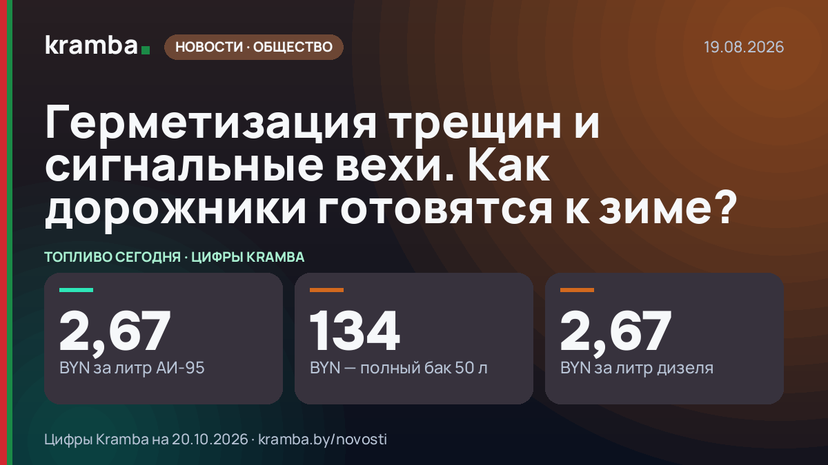 Инфографика Kramba: Герметизация трещин и сигнальные вехи. Как дорожники готовятся к зиме?