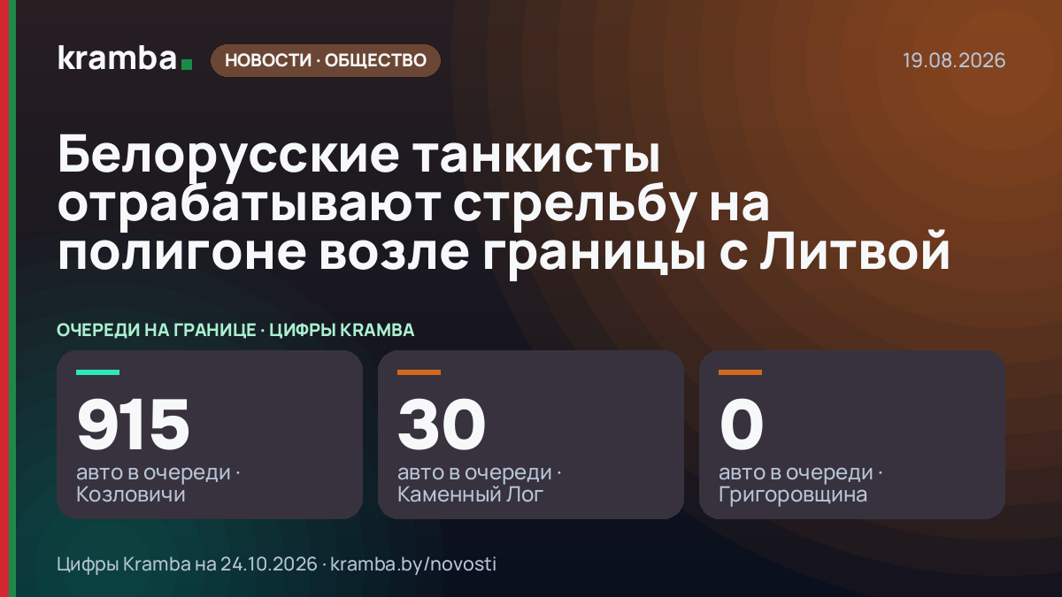 Инфографика Kramba: Белорусские танкисты отрабатывают стрельбу на полигоне возле границы с Литвой