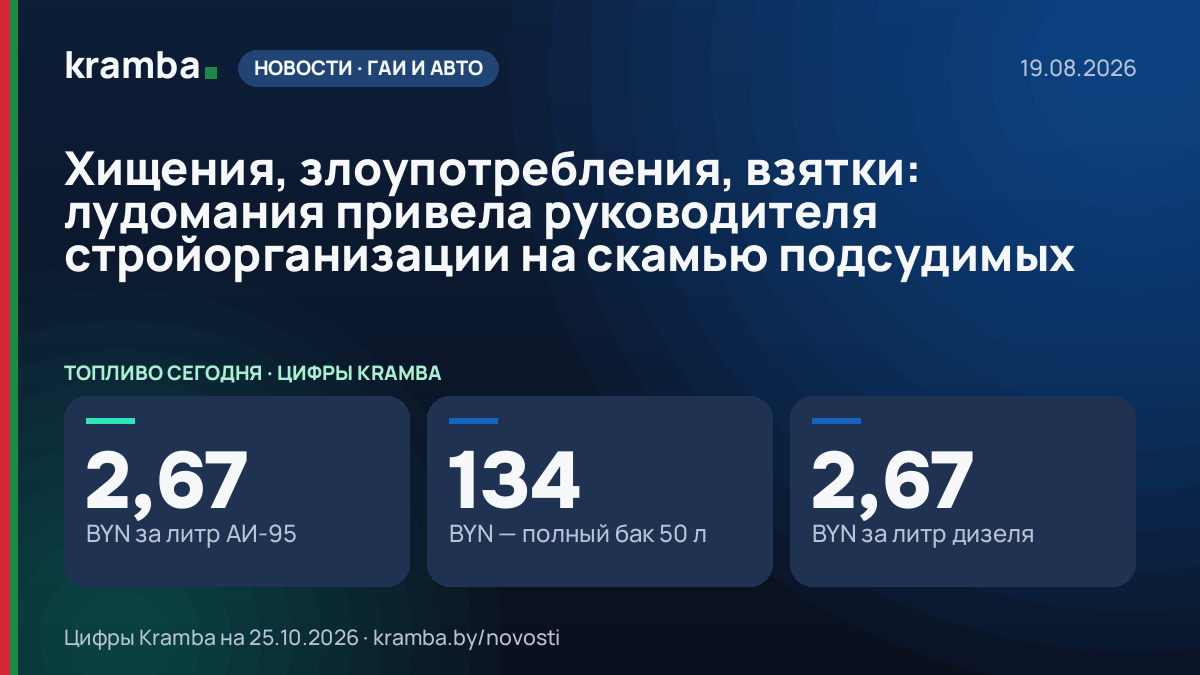 Инфографика Kramba: Хищения, злоупотребления, взятки: лудомания привела руководителя стройорганизации на…