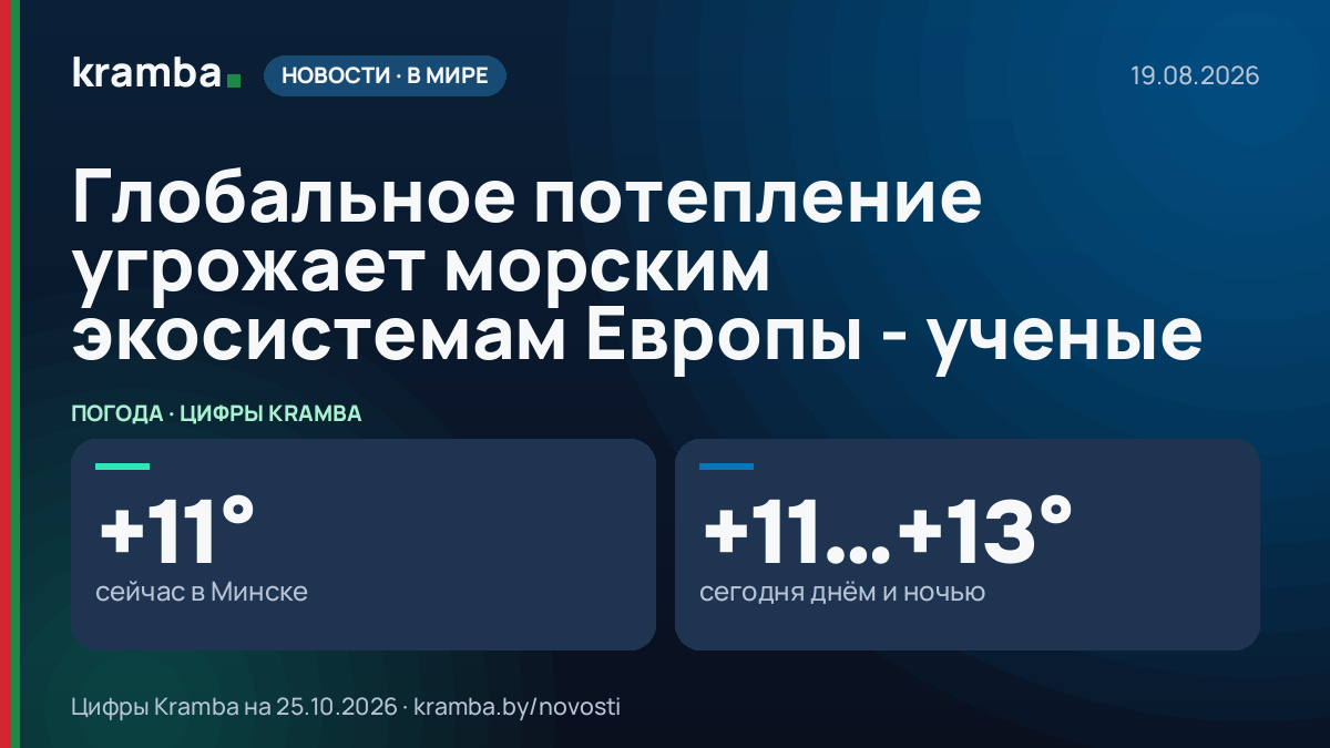 Инфографика Kramba: Глобальное потепление угрожает морским экосистемам Европы - ученые