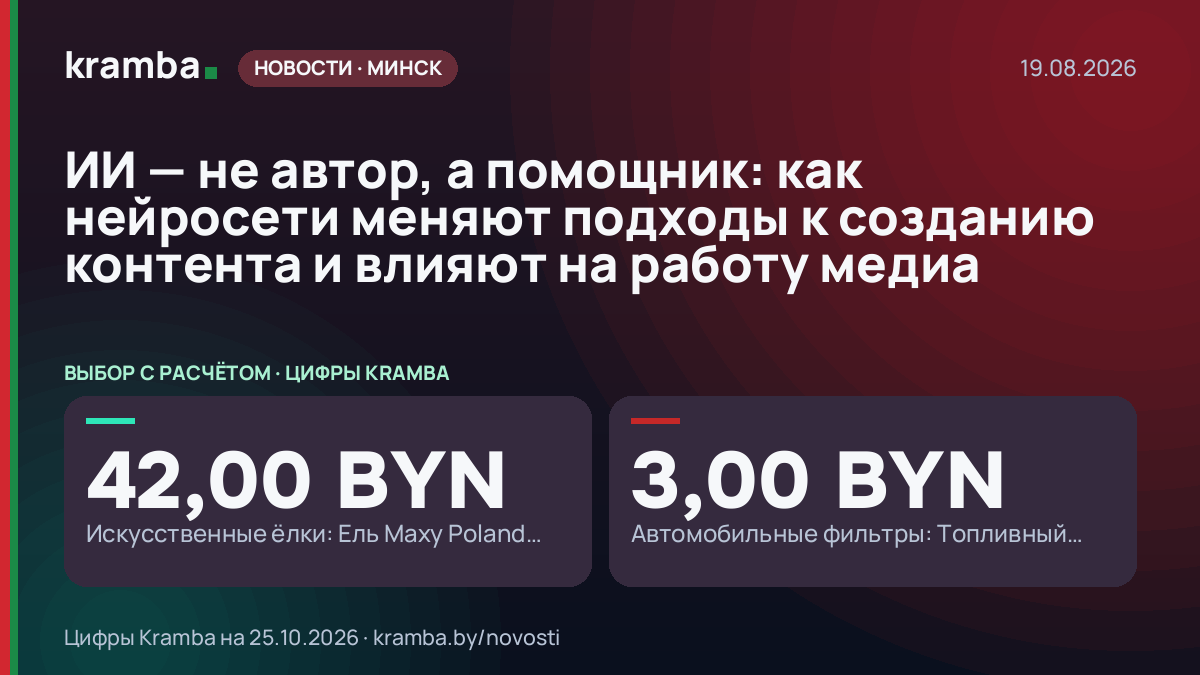 Инфографика Kramba: ИИ — не автор, а помощник: как нейросети меняют подходы к созданию контента и влияют на…