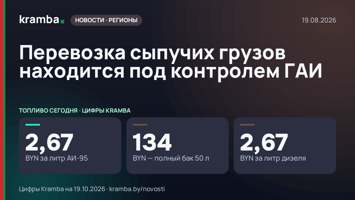 Инфографика Kramba: Перевозка сыпучих грузов находится под контролем ГАИ