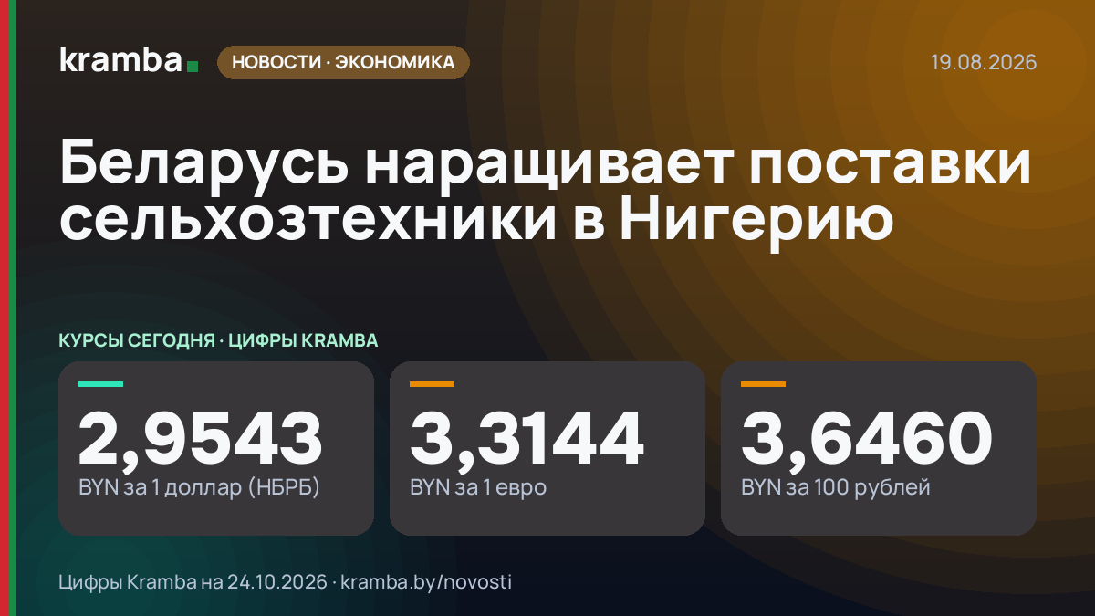 Инфографика Kramba: Беларусь наращивает поставки сельхозтехники в Нигерию