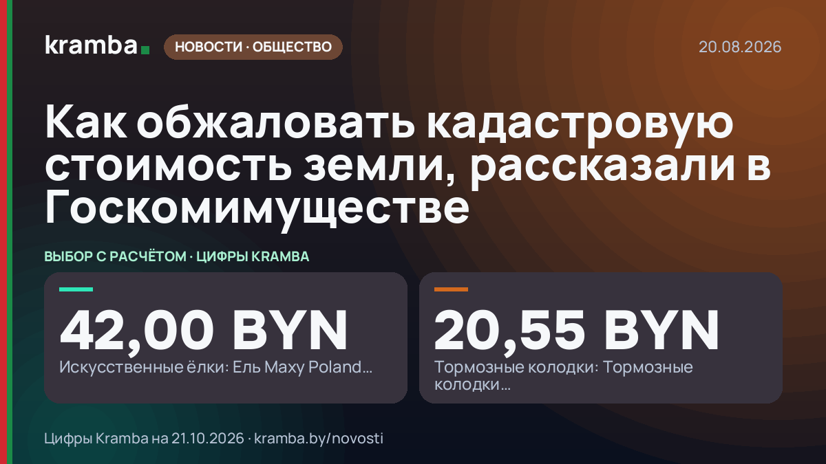 Инфографика Kramba: Как обжаловать кадастровую стоимость земли, рассказали в Госкомимуществе