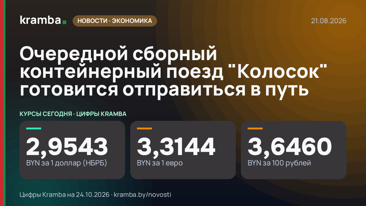 Инфографика Kramba: Очередной сборный контейнерный поезд "Колосок" готовится отправиться в путь