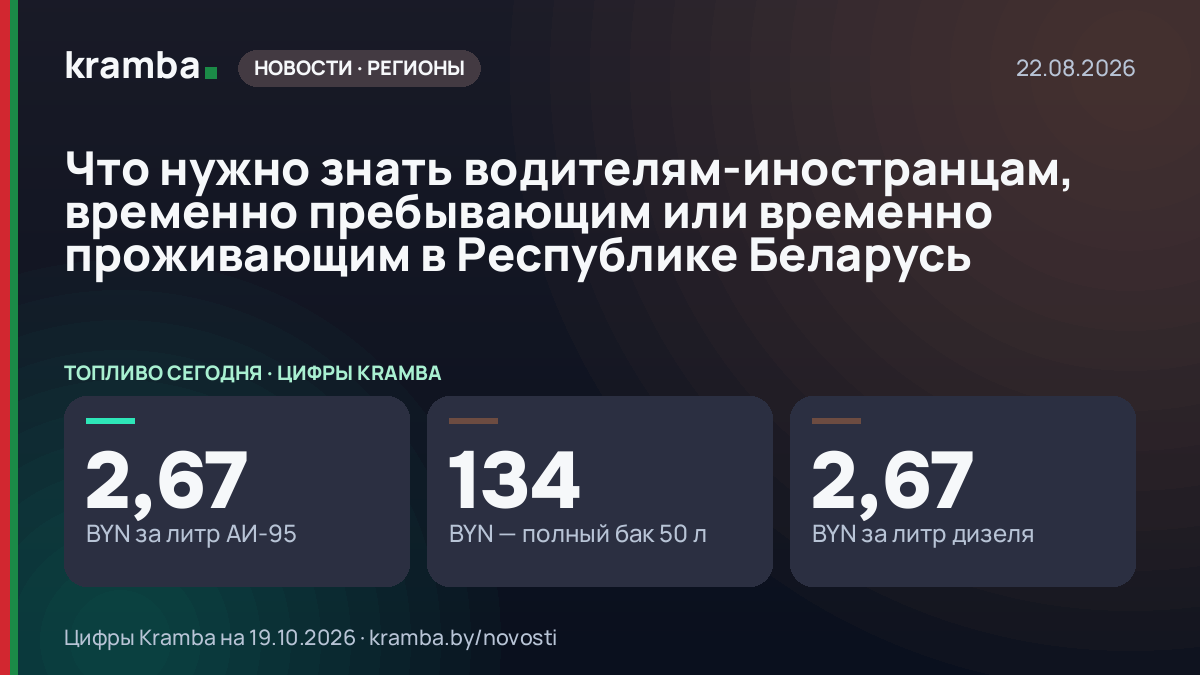 Инфографика Kramba: Что нужно знать водителям-иностранцам, временно пребывающим или временно проживающим в…