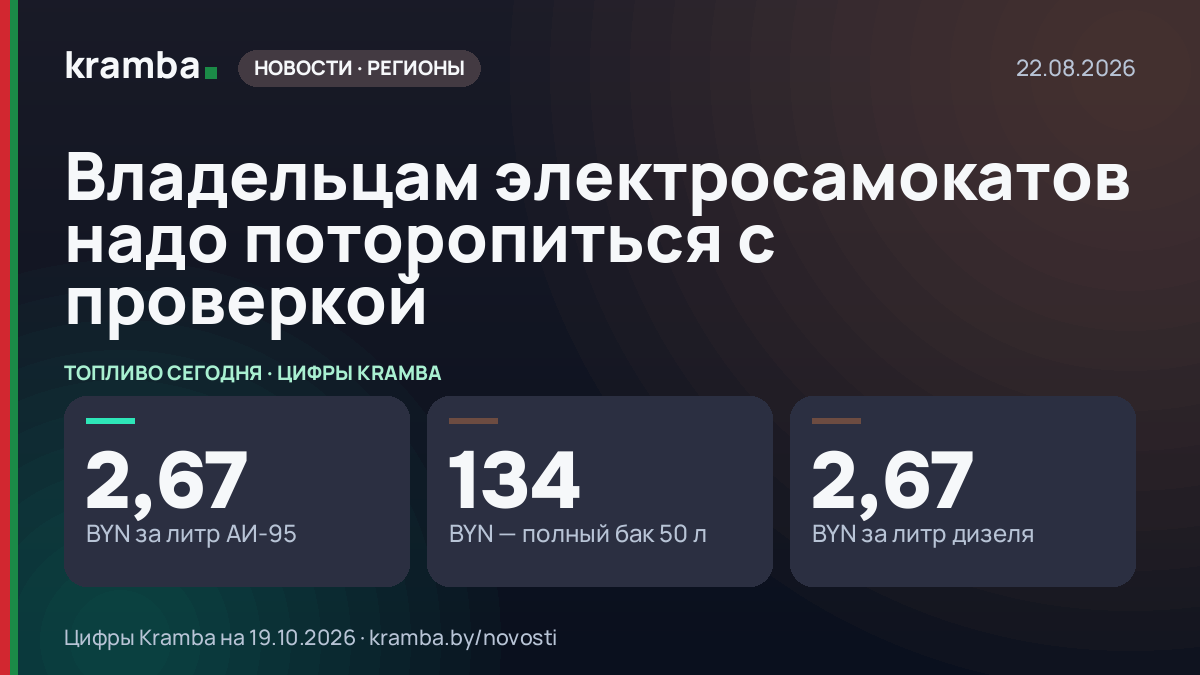 Инфографика Kramba: Владельцам электросамокатов надо поторопиться с проверкой