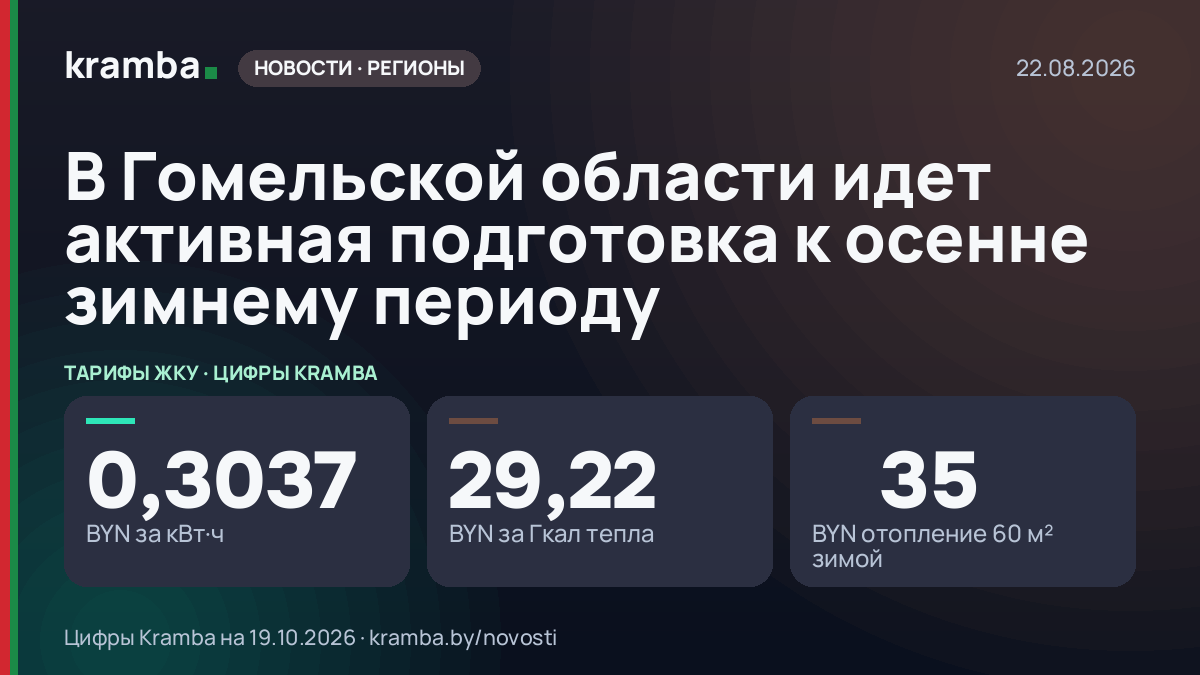 Инфографика Kramba: В Гомельской области идет активная подготовка к осенне зимнему периоду