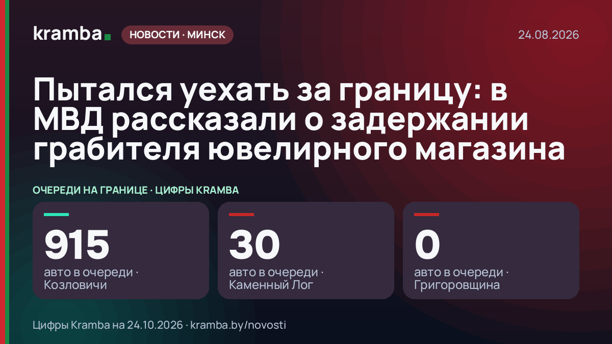 Инфографика Kramba: Пытался уехать за границу: в МВД рассказали о задержании грабителя ювелирного магазина