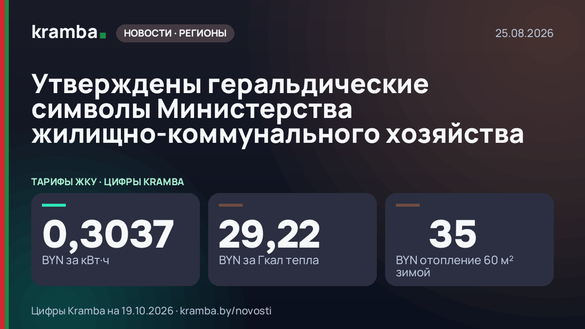 Инфографика Kramba: Утверждены геральдические символы Министерства жилищно-коммунального хозяйства