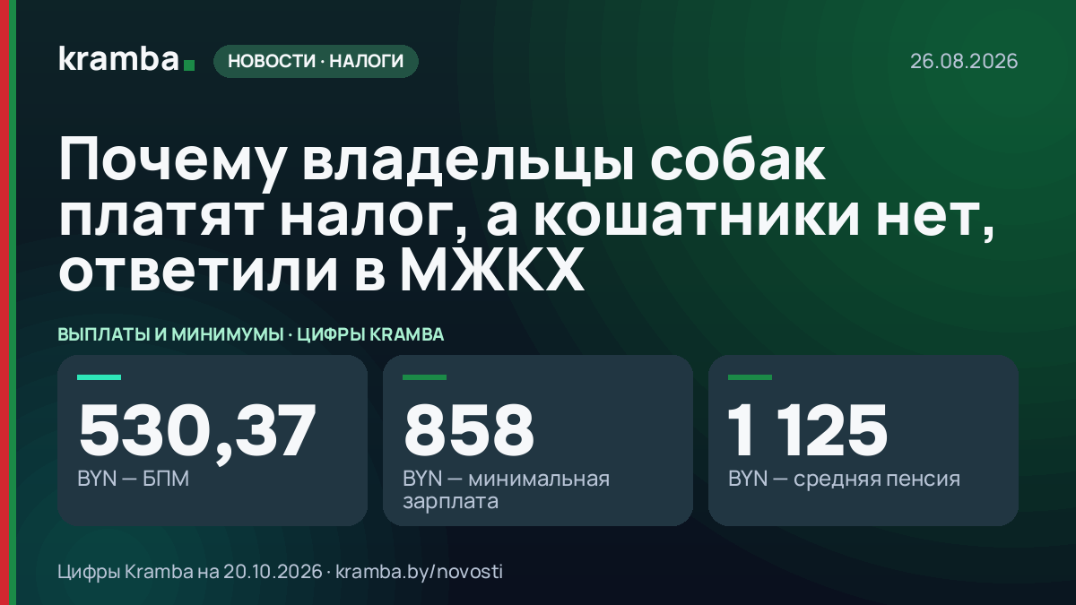 Инфографика Kramba: Почему владельцы собак платят налог, а кошатники нет, ответили в МЖКХ