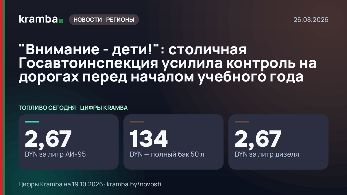 Инфографика Kramba: "Внимание - дети!": столичная Госавтоинспекция усилила контроль на дорогах перед началом…