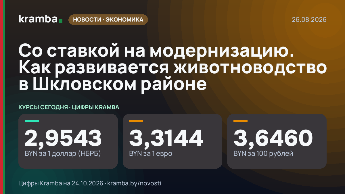 Инфографика Kramba: Со ставкой на модернизацию. Как развивается животноводство в Шкловском районе