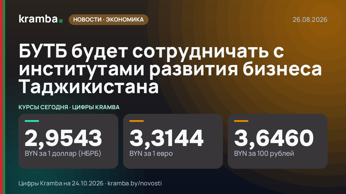 Инфографика Kramba: БУТБ будет сотрудничать с институтами развития бизнеса Таджикистана