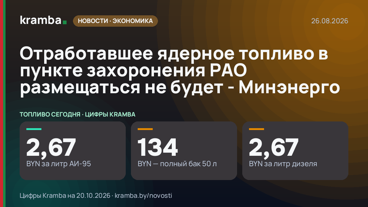 Инфографика Kramba: Отработавшее ядерное топливо в пункте захоронения РАО размещаться не будет - Минэнерго