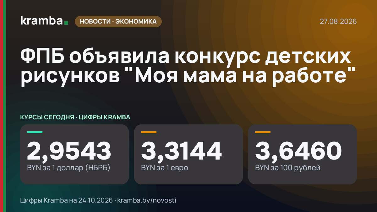 Инфографика Kramba: ФПБ объявила конкурс детских рисунков "Моя мама на работе"