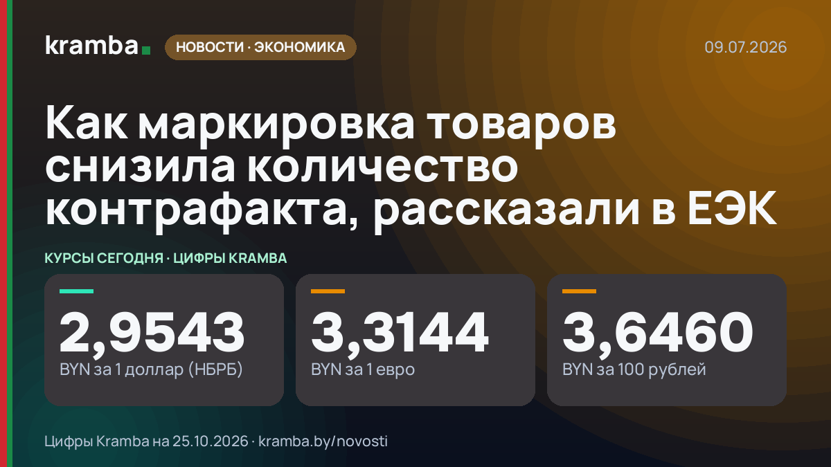 Инфографика Kramba: Как маркировка товаров снизила количество контрафакта, рассказали в ЕЭК