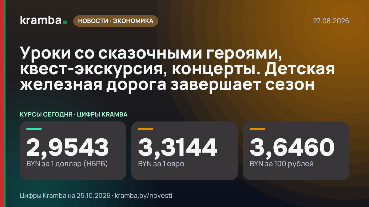 Инфографика Kramba: Уроки со сказочными героями, квест-экскурсия, концерты. Детская железная дорога…