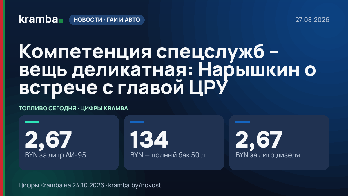Инфографика Kramba: Компетенция спецслужб – вещь деликатная: Нарышкин о встрече с главой ЦРУ
