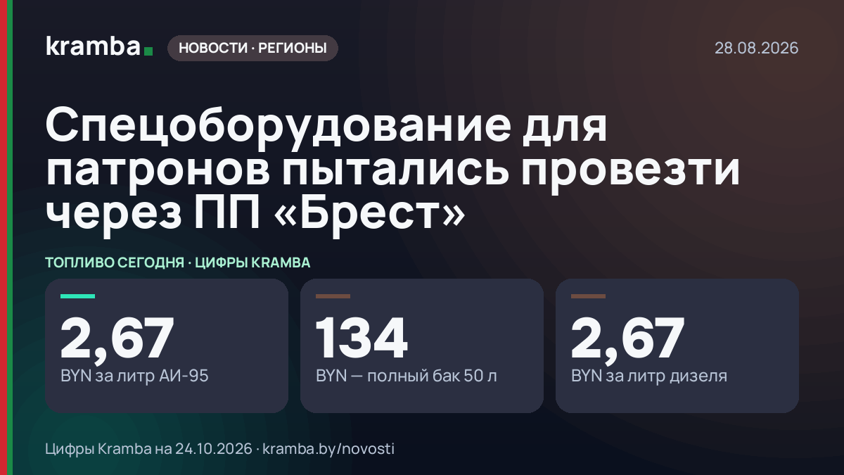 Инфографика Kramba: Спецоборудование для патронов пытались провезти через ПП «Брест»