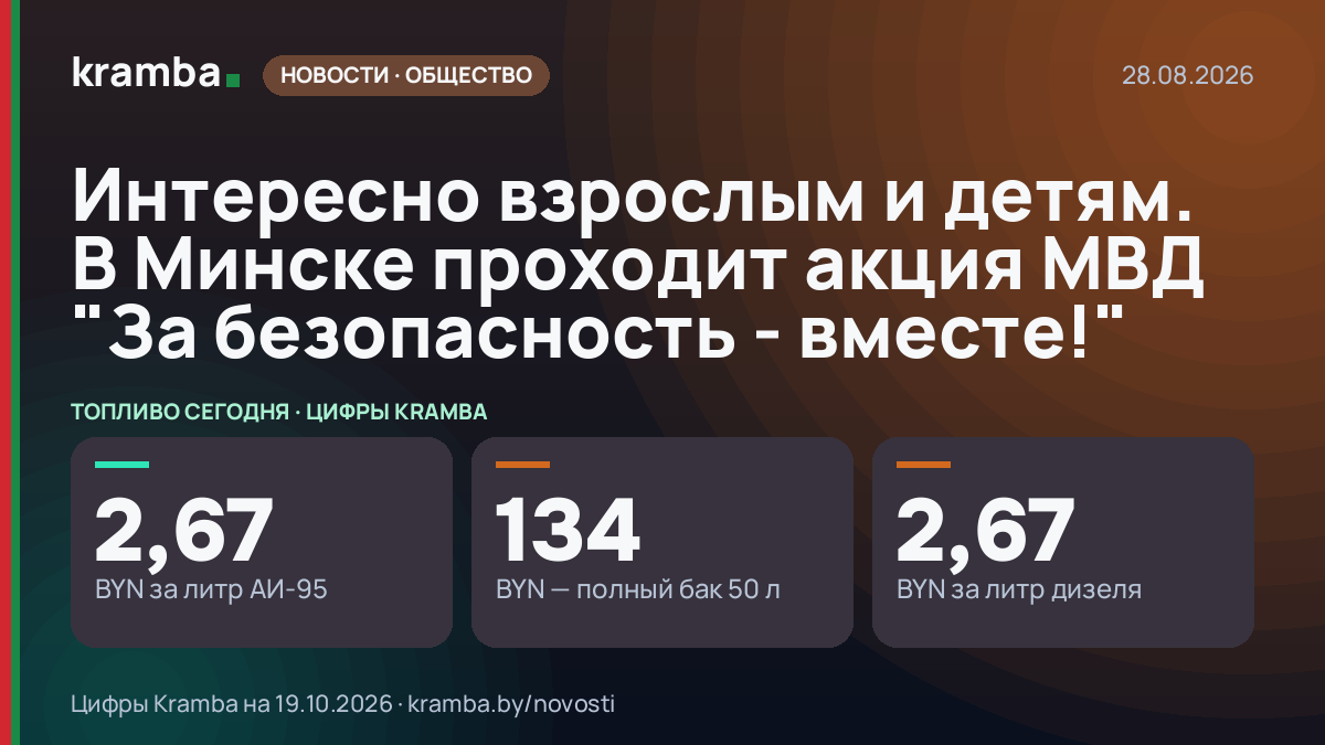 Инфографика Kramba: Интересно взрослым и детям. В Минске проходит акция МВД "За безопасность - вместе!"