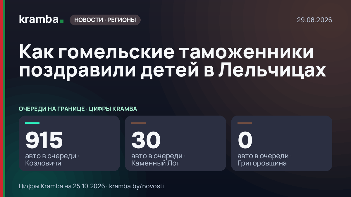 Инфографика Kramba: Как гомельские таможенники поздравили детей в Лельчицах