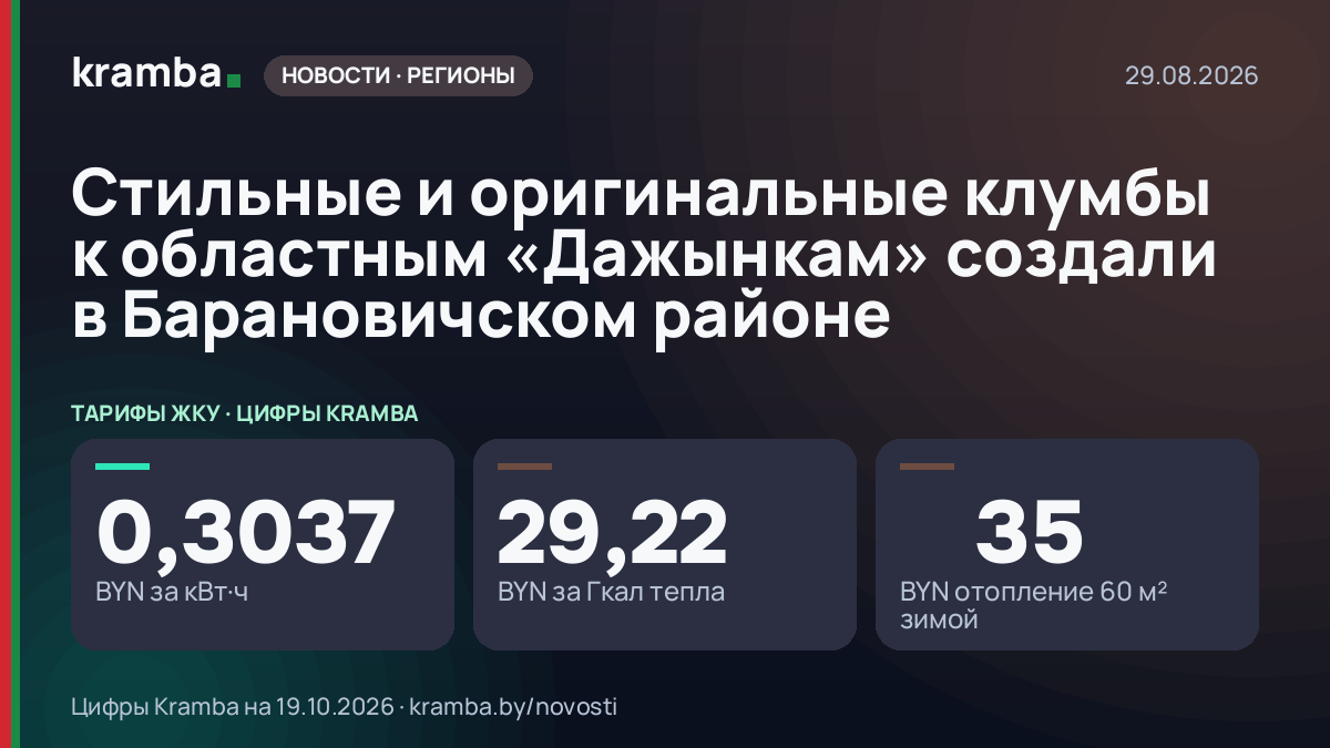 Инфографика Kramba: Стильные и оригинальные клумбы к областным «Дажынкам» создали в Барановичском районе