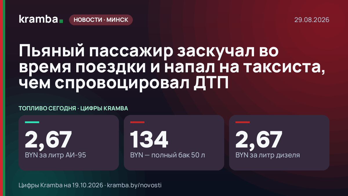 Инфографика Kramba: Пьяный пассажир заскучал во время поездки и напал на таксиста, чем спровоцировал ДТП