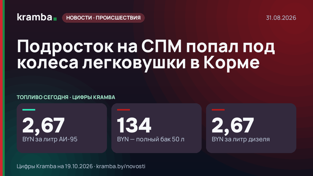Инфографика Kramba: Подросток на СПМ попал под колеса легковушки в Корме