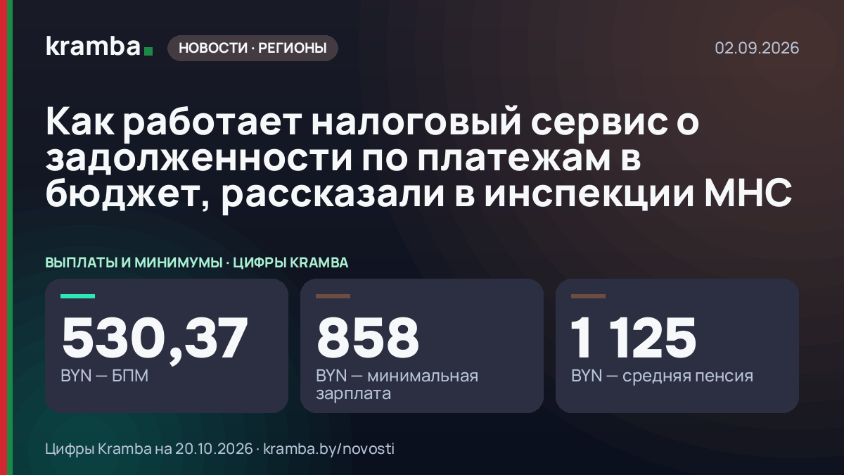Инфографика Kramba: Как работает налоговый сервис о задолженности по платежам в бюджет, рассказали в…