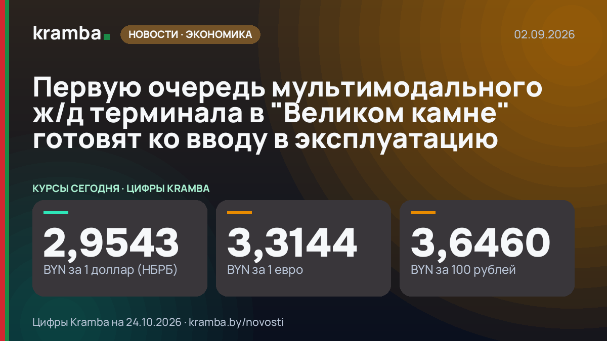 Инфографика Kramba: Первую очередь мультимодального ж/д терминала в "Великом камне" готовят ко вводу в…