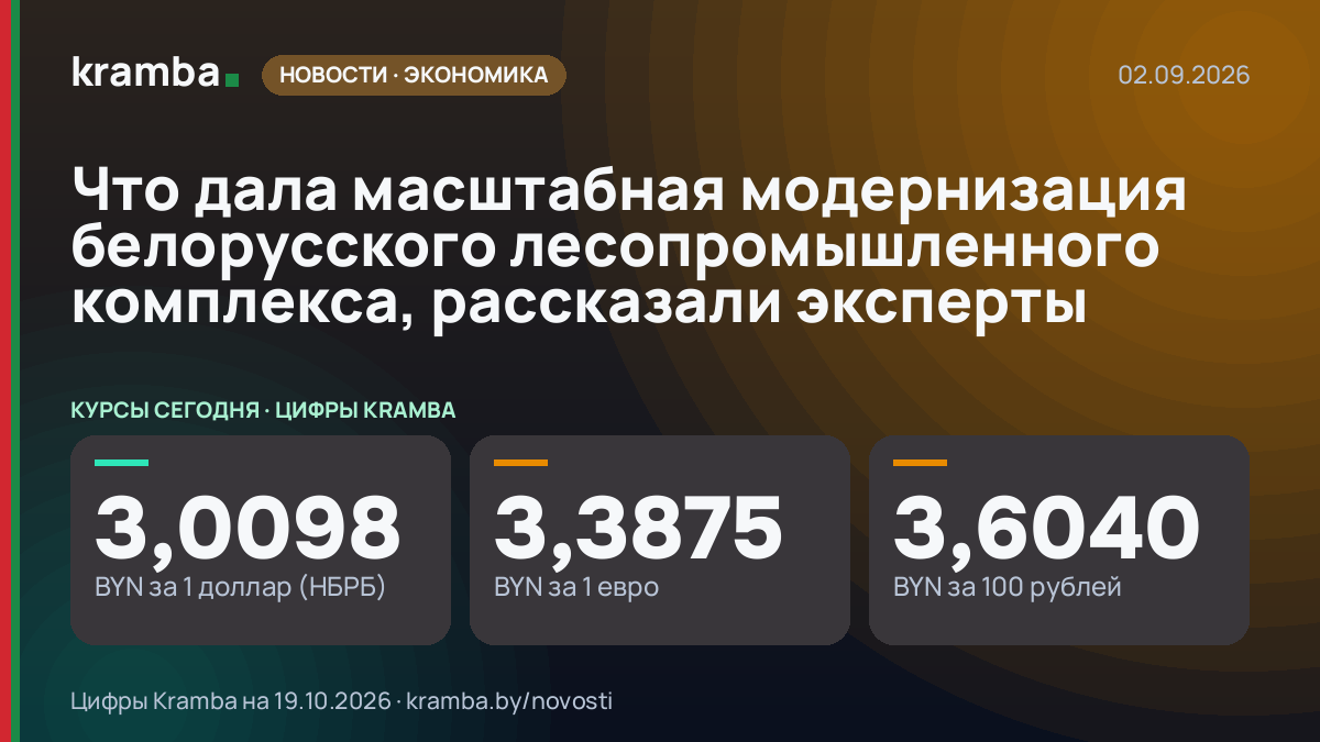 Инфографика Kramba: Что дала масштабная модернизация белорусского лесопромышленного комплекса, рассказали…