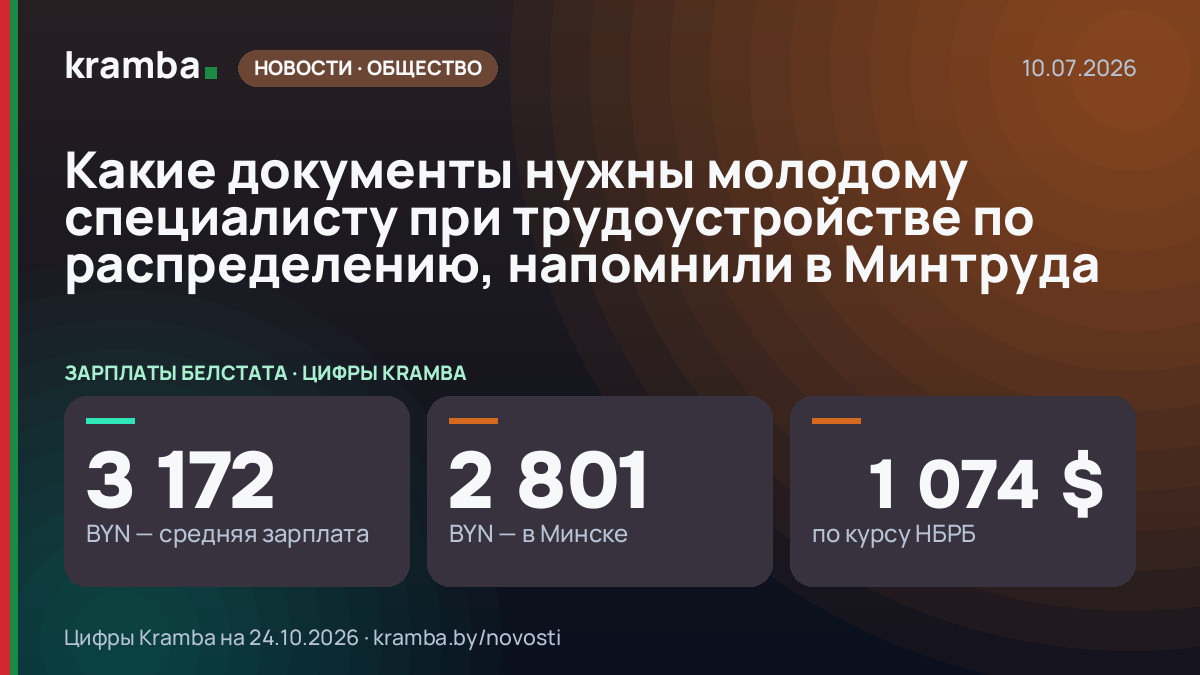 Инфографика Kramba: Какие документы нужны молодому специалисту при трудоустройстве по распределению…