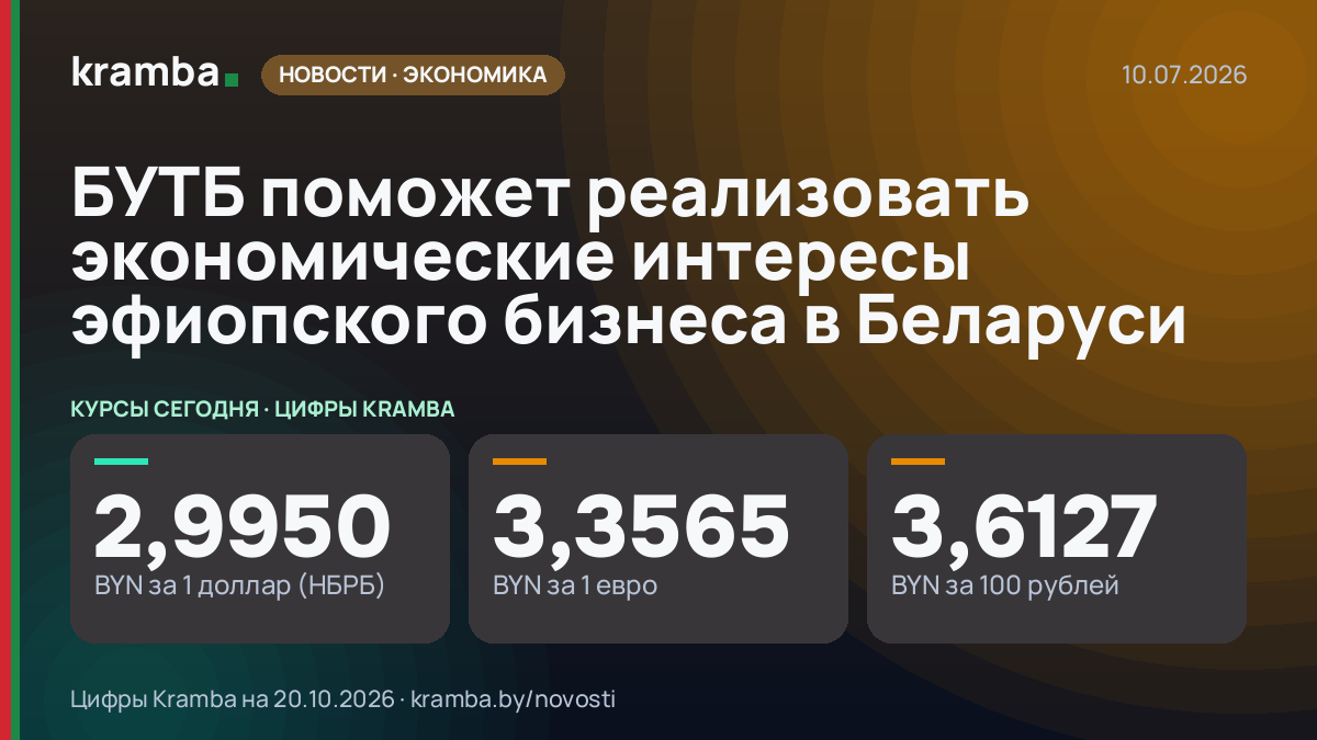 Инфографика Kramba: БУТБ поможет реализовать экономические интересы эфиопского бизнеса в Беларуси