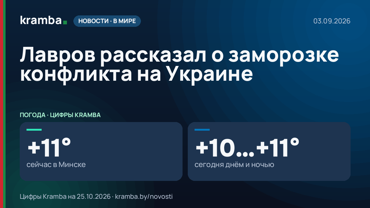 Инфографика Kramba: Лавров рассказал о заморозке конфликта на Украине