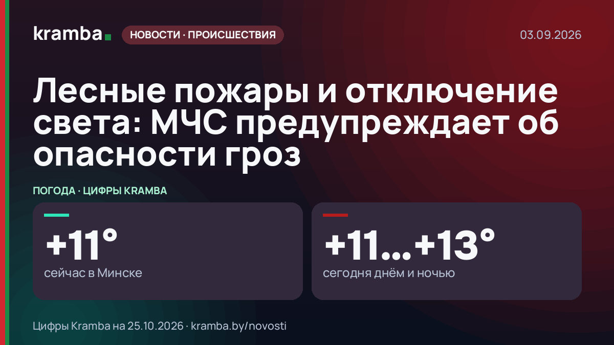 Инфографика Kramba: Лесные пожары и отключение света: МЧС предупреждает об опасности гроз