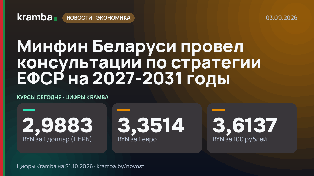Инфографика Kramba: Минфин Беларуси провел консультации по стратегии ЕФСР на 2027-2031 годы