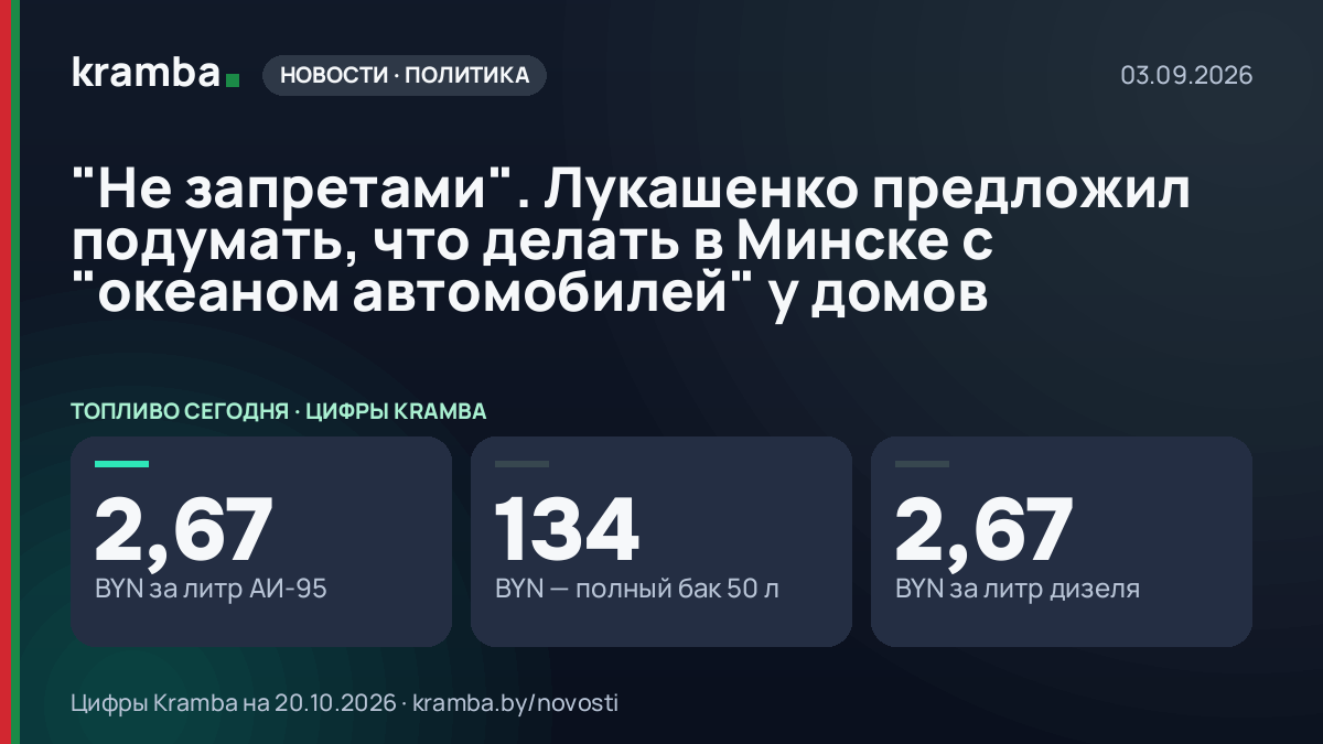 Инфографика Kramba: "Не запретами". Лукашенко предложил подумать, что делать в Минске с "океаном…