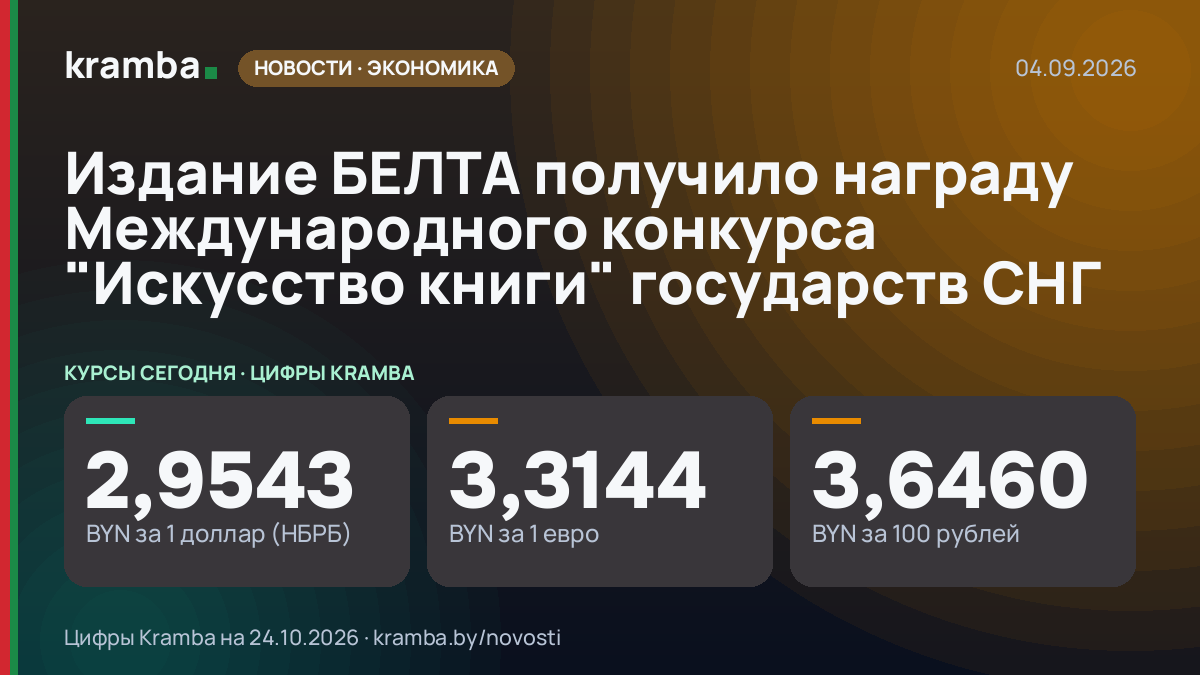 Инфографика Kramba: Издание БЕЛТА получило награду Международного конкурса "Искусство книги" государств СНГ
