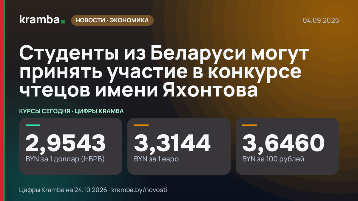 Инфографика Kramba: Студенты из Беларуси могут принять участие в конкурсе чтецов имени Яхонтова