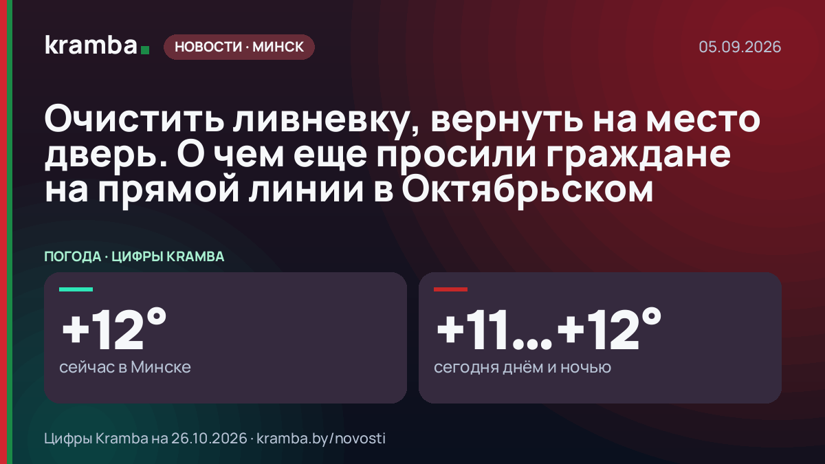 Инфографика Kramba: Очистить ливневку, вернуть на место дверь. О чем еще просили граждане на прямой линии в…