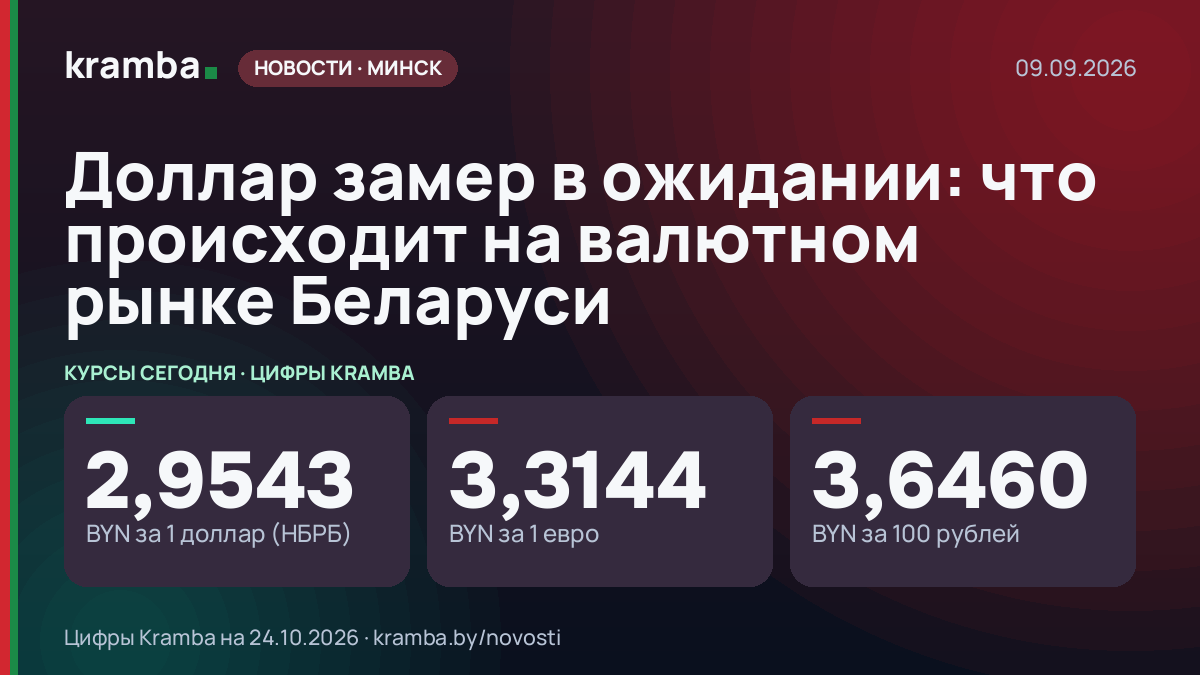 Инфографика Kramba: Доллар замер в ожидании: что происходит на валютном рынке Беларуси
