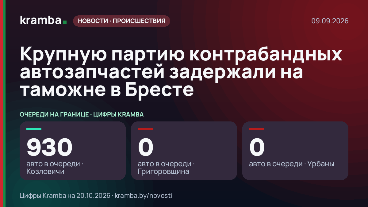 Инфографика Kramba: Крупную партию контрабандных автозапчастей задержали на таможне в Бресте