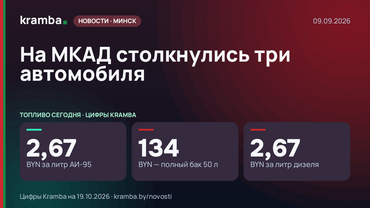 Инфографика Kramba: На МКАД столкнулись три автомобиля