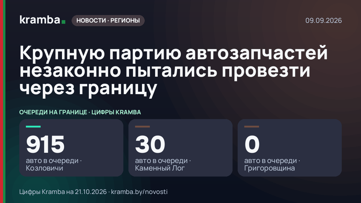 Инфографика Kramba: Крупную партию автозапчастей незаконно пытались провезти через границу
